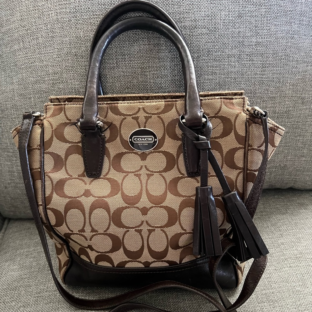 Brown Coach crossbody bag